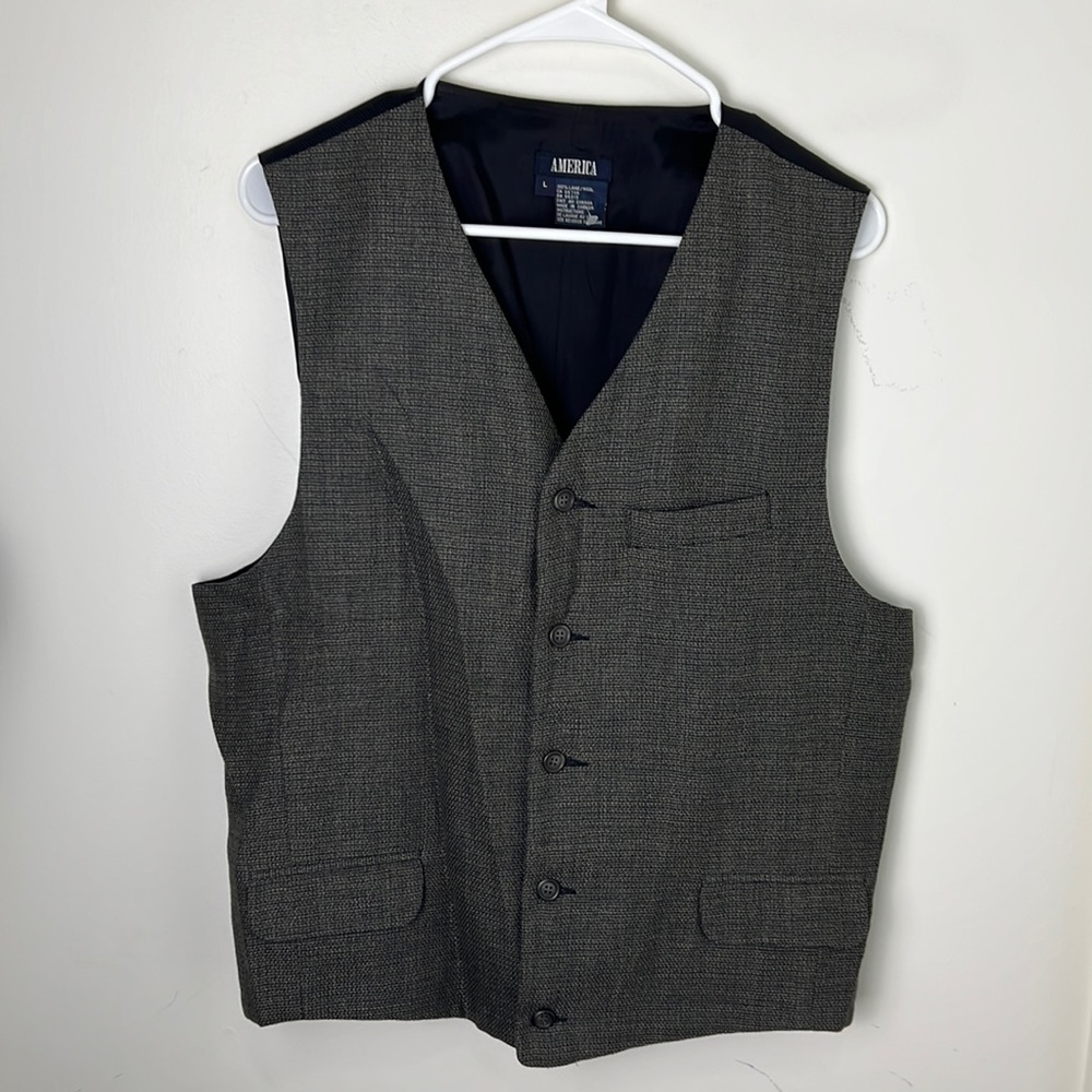 Vintage America Boyfriend Y2k Waistcoat Vest Size Large